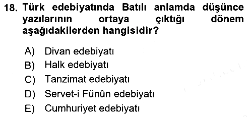 Türk Dili - 2 2015-2016 Ara Sınav - 18. soru