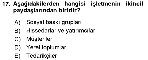 Yönetimde Güncel Yaklaşımlar 2017-2018 3 Ders Sınavı - 17. soru