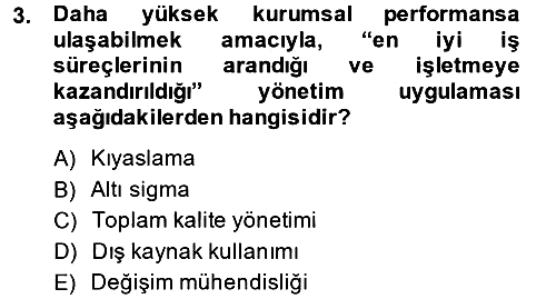 Yönetimde Güncel Yaklaşımlar 2014-2015 Ara Sınav - 3. soru
