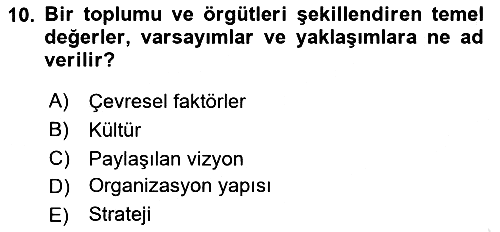 Yönetimde Güncel Yaklaşımlar 2022-2023 Ara Sınav - 10. soru