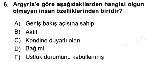 Yönetimde Güncel Yaklaşımlar 2023-2024 Ara Sınav - 6. soru
