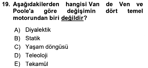 Yönetimde Güncel Yaklaşımlar 2023-2024 Ara Sınav - 19. soru