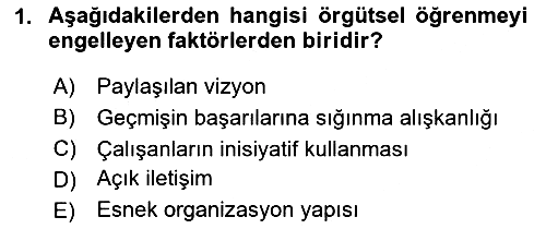 Yönetimde Güncel Yaklaşımlar 2024-2025 Ara Sınav - 1. soru