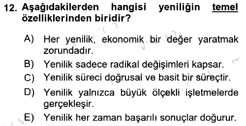 Yönetimde Güncel Yaklaşımlar 2024-2025 Ara Sınav - 12. soru