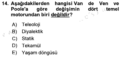 Yönetimde Güncel Yaklaşımlar 2025-2026 Ara Sınav - 14. soru