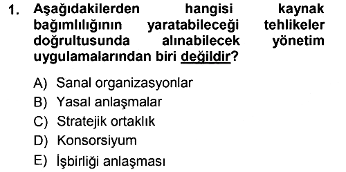 Yönetimde Güncel Yaklaşımlar 2012-2013 Dönem Sonu Sınavı - 1. soru