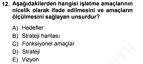 Yönetimde Güncel Yaklaşımlar 2012-2013 Dönem Sonu Sınavı - 12. soru