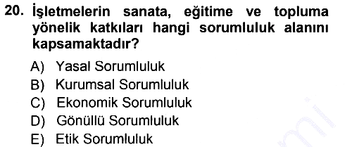 Yönetimde Güncel Yaklaşımlar 2012-2013 Dönem Sonu Sınavı - 20. soru