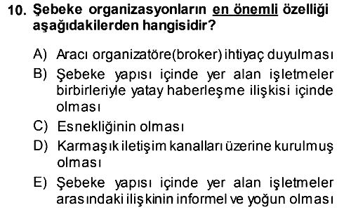 Yönetimde Güncel Yaklaşımlar 2013-2014 Dönem Sonu Sınavı - 10. soru