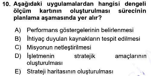 Yönetimde Güncel Yaklaşımlar 2015-2016 Dönem Sonu Sınavı - 10. soru
