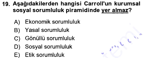 Yönetimde Güncel Yaklaşımlar 2015-2016 Dönem Sonu Sınavı - 19. soru