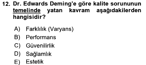 Yönetimde Güncel Yaklaşımlar 2016-2017 Dönem Sonu Sınavı - 12. soru