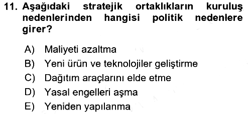 Yönetimde Güncel Yaklaşımlar 2017-2018 Dönem Sonu Sınavı - 11. soru