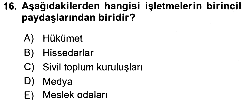 Yönetimde Güncel Yaklaşımlar 2017-2018 Dönem Sonu Sınavı - 16. soru