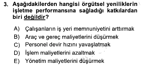 Yönetimde Güncel Yaklaşımlar 2022-2023 Dönem Sonu Sınavı - 3. soru