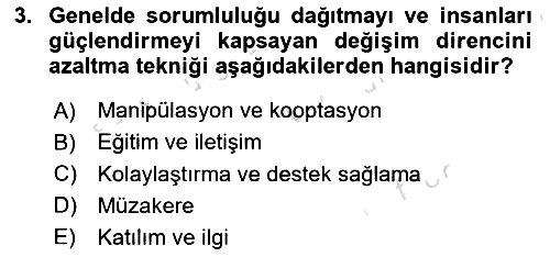 Yönetimde Güncel Yaklaşımlar 2024-2025 Dönem Sonu Sınavı - 3. soru