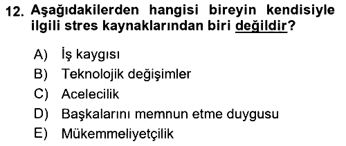 Yönetimde Güncel Yaklaşımlar 2024-2025 Dönem Sonu Sınavı - 12. soru