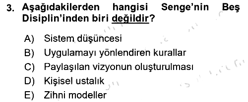 Yönetimde Güncel Yaklaşımlar 2021-2022 Yaz Okulu Sınavı - 3. soru