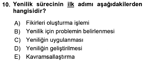 Yönetimde Güncel Yaklaşımlar 2022-2023 Yaz Okulu Sınavı - 10. soru
