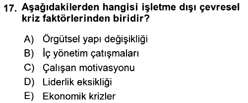 Yönetimde Güncel Yaklaşımlar 2024-2025 Yaz Okulu Sınavı - 17. soru