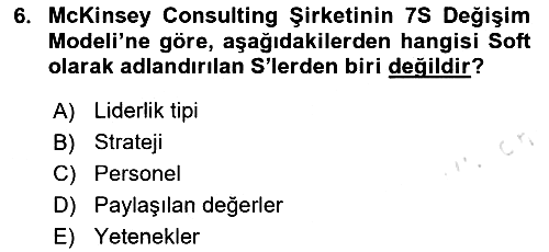 Yönetimde Güncel Yaklaşımlar 2025-2026 Yaz Okulu Sınavı - 6. soru