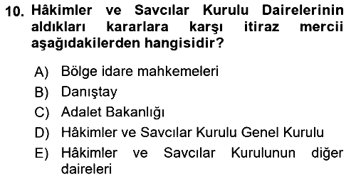 İdari Yargı 2018-2019 3 Ders Sınavı - 10. soru
