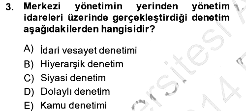 İdari Yargı 2013-2014 Ara Sınav - 3. soru