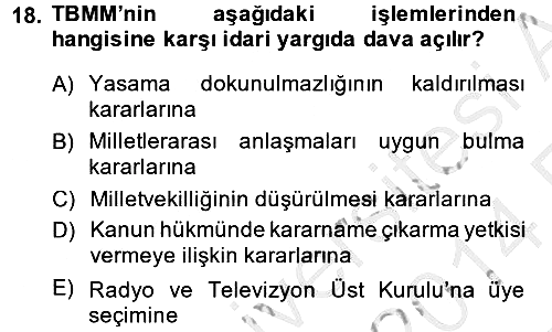 İdari Yargı 2013-2014 Ara Sınav - 18. soru