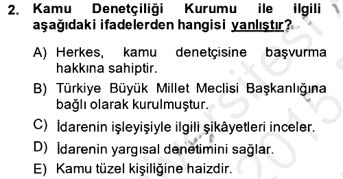 İdari Yargı 2014-2015 Ara Sınav - 2. soru