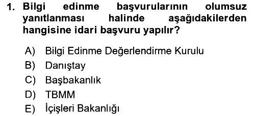 İdari Yargı 2016-2017 Ara Sınav - 1. soru