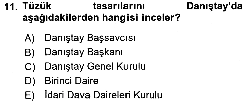 İdari Yargı 2016-2017 Ara Sınav - 11. soru