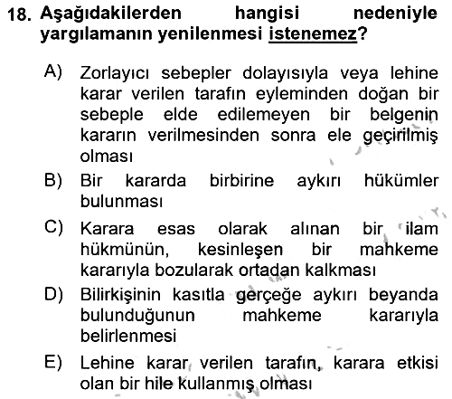 İdari Yargı 2018-2019 Yaz Okulu Sınavı - 18. soru