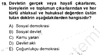 İnsan Hakları ve Kamu Özgürlükleri 2014-2015 Dönem Sonu Sınavı - 19. soru