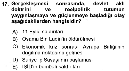 İnsan Hakları ve Kamu Özgürlükleri 2016-2017 Dönem Sonu Sınavı - 17. soru
