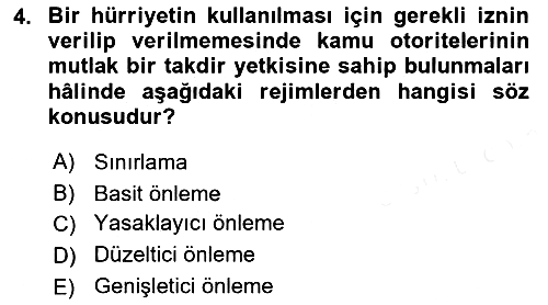 İnsan Hakları ve Kamu Özgürlükleri 2018-2019 Dönem Sonu Sınavı - 4. soru