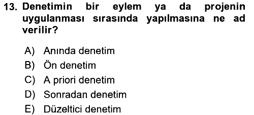 Kamu Yönetimi 2016-2017 Dönem Sonu Sınavı - 13. soru