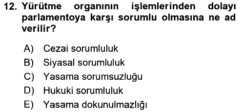 Kamu Yönetimi 2017-2018 Dönem Sonu Sınavı - 12. soru