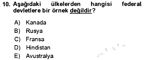Kamu Yönetimi 2023-2024 Yaz Okulu Sınavı - 10. soru