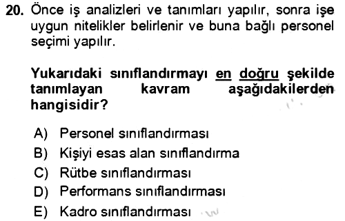 Kamu Yönetimi 2023-2024 Yaz Okulu Sınavı - 20. soru