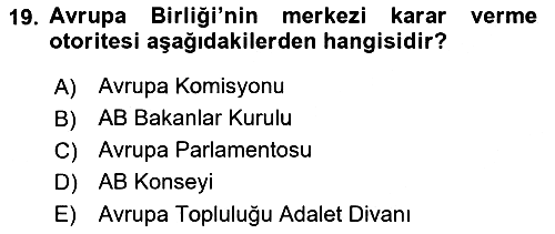 Karşılaştırmalı Siyasal Sistemler 2018-2019 3 Ders Sınavı - 19. soru