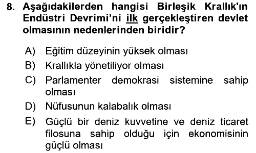 Karşılaştırmalı Siyasal Sistemler 2017-2018 Ara Sınav - 8. soru