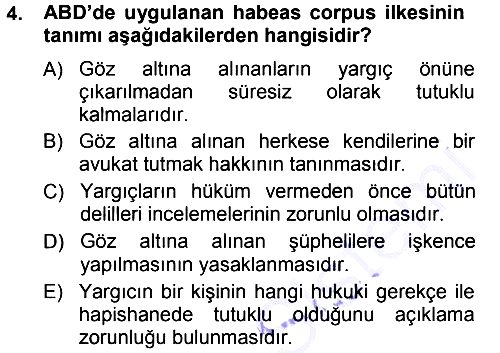 Karşılaştırmalı Siyasal Sistemler 2012-2013 Dönem Sonu Sınavı - 4. soru