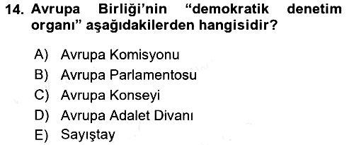 Karşılaştırmalı Siyasal Sistemler 2016-2017 Dönem Sonu Sınavı - 14. soru