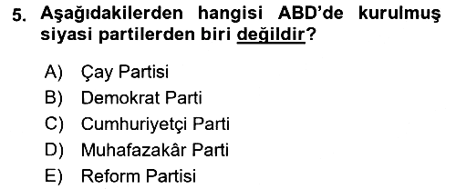 Karşılaştırmalı Siyasal Sistemler 2018-2019 Yaz Okulu Sınavı - 5. soru