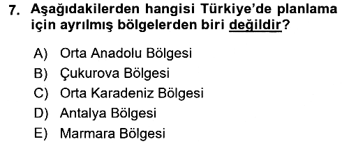 Kentleşme ve Konut Politikaları 2017-2018 Ara Sınav - 7. soru