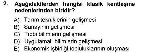 Kentleşme ve Konut Politikaları 2012-2013 Dönem Sonu Sınavı - 2. soru