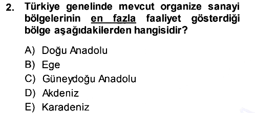 Kentleşme ve Konut Politikaları 2013-2014 Dönem Sonu Sınavı - 2. soru