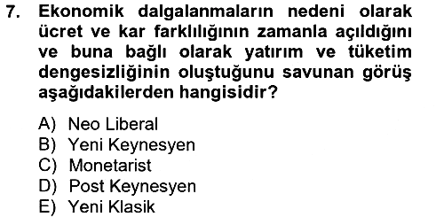 Maliye Politikası 2012-2013 Ara Sınav - 7. soru