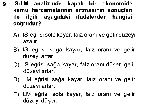 Maliye Politikası 2013-2014 Ara Sınav - 9. soru