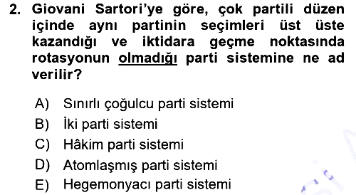 Siyaset Sosyolojisi 2015-2016 Dönem Sonu Sınavı - 2. soru